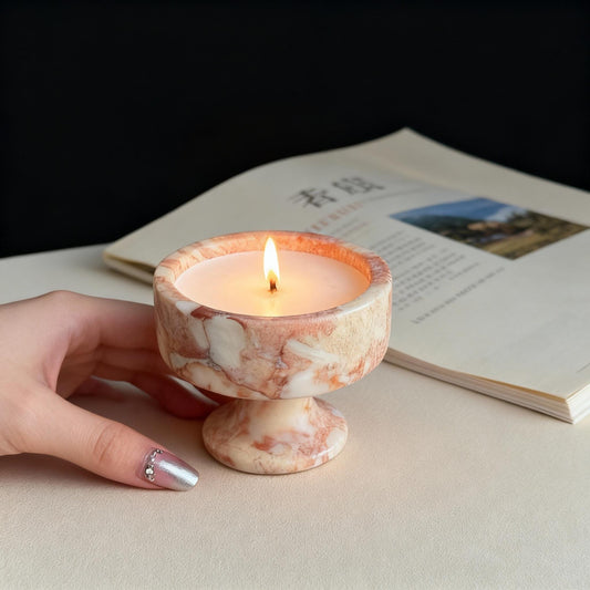 Romantic Evening Marble Candle, Valentine's Day Handmade Aromatherapy Candle Gift