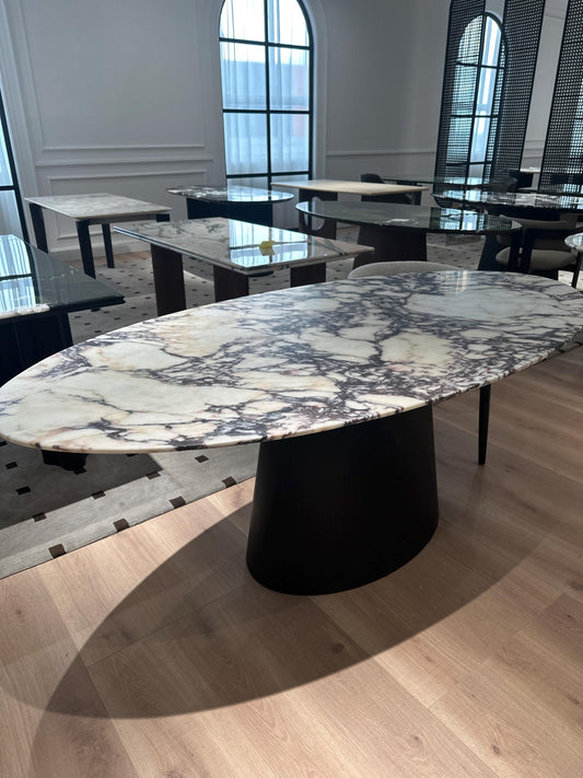 Calacatta Viola Marble Dining Table: Italian Natural Stone, Handcrafted