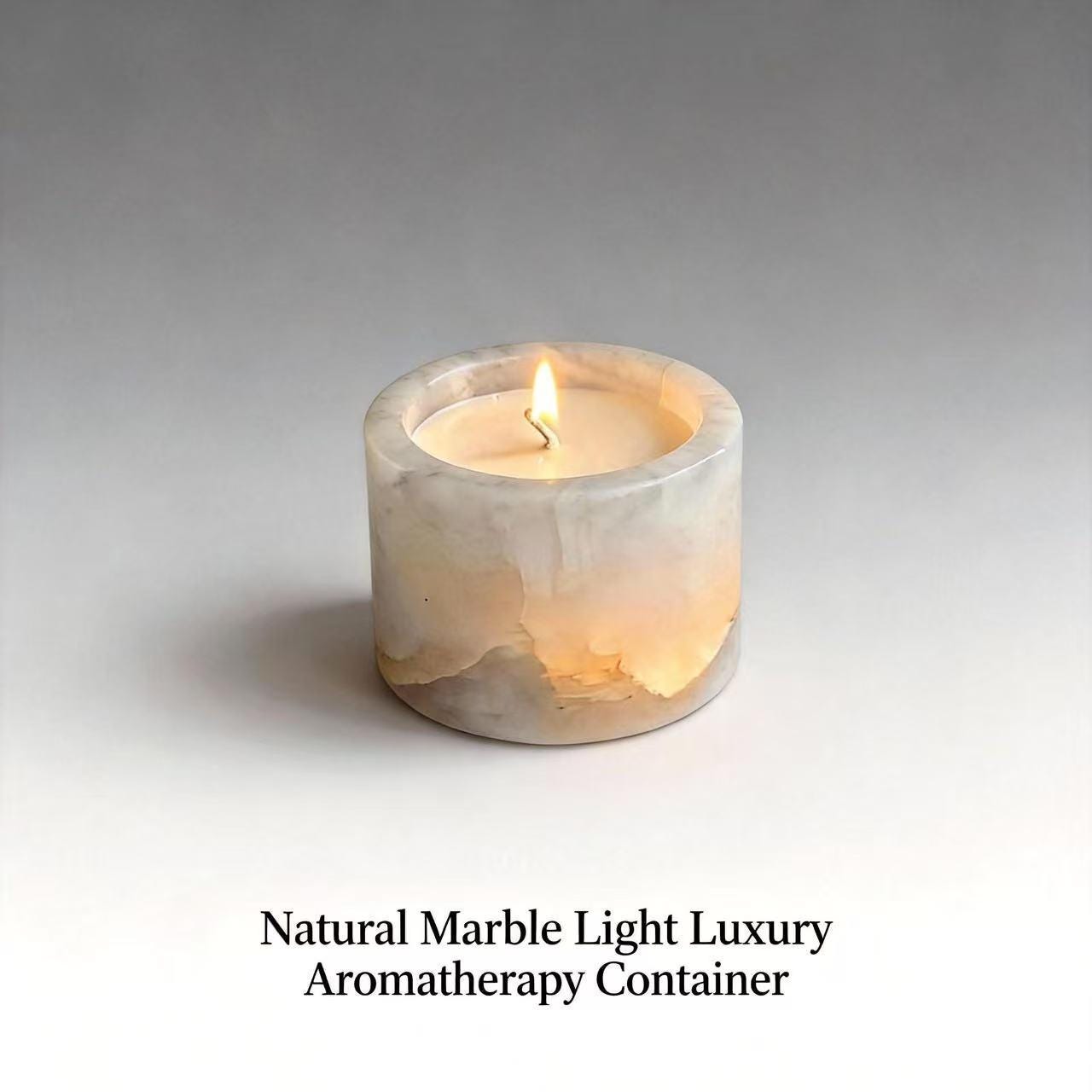 Natural Veined Marble Jar Candle, Luxury Aromatherapy Candle, Modern Home Decor Self-Care Gift