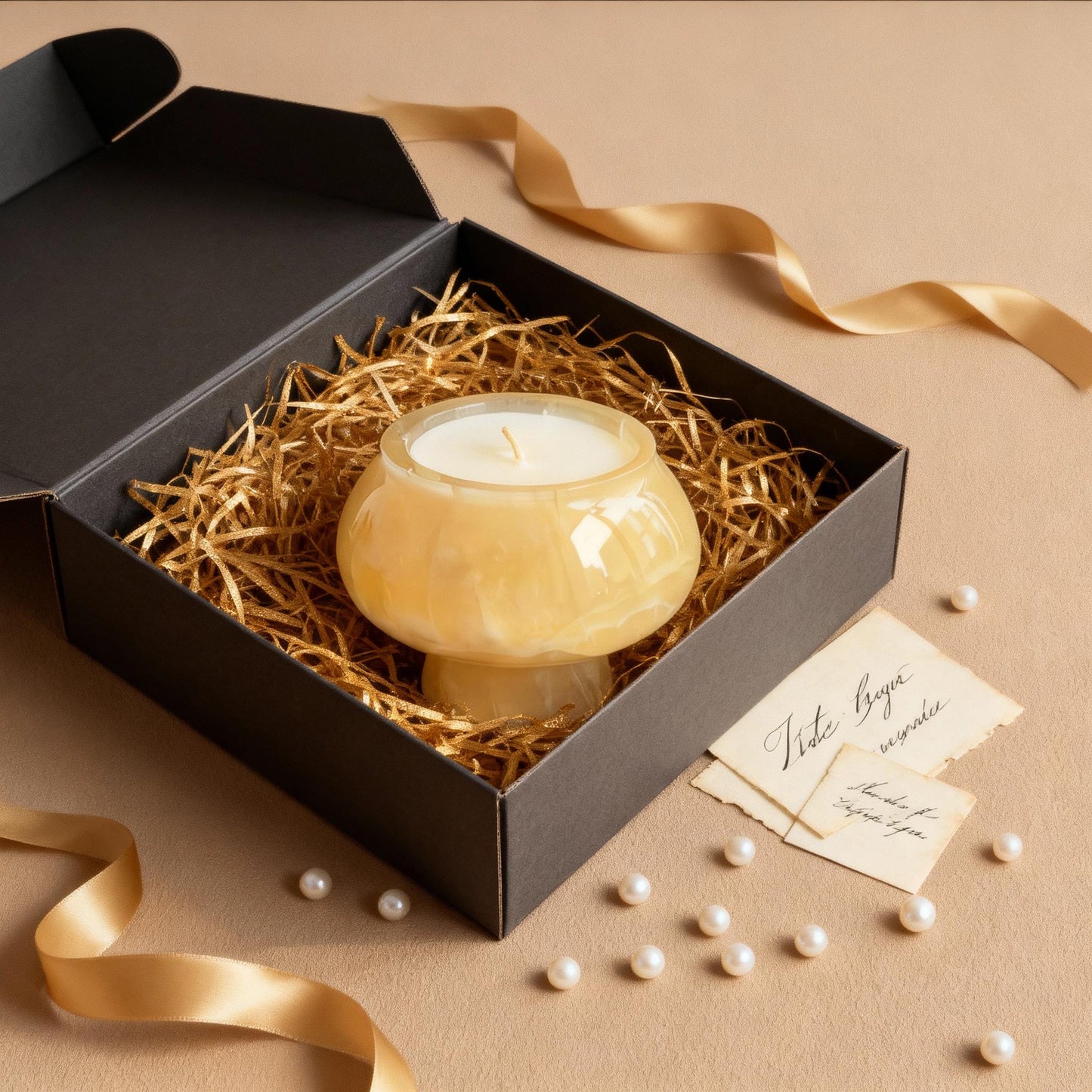 Handmade marble Candle – Organic Mushroom Design – Aromatherapy Scented Candle for Yoga, Spa, or Holiday Gift,Valentine's Day