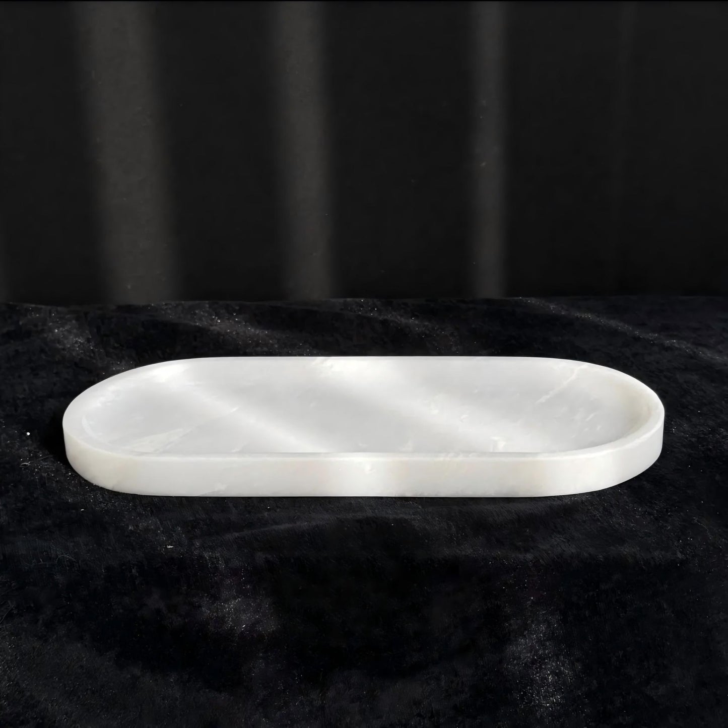 Marble jewelry tray, women's decorative tray, ring stand tray, interior decoration aesthetics, white