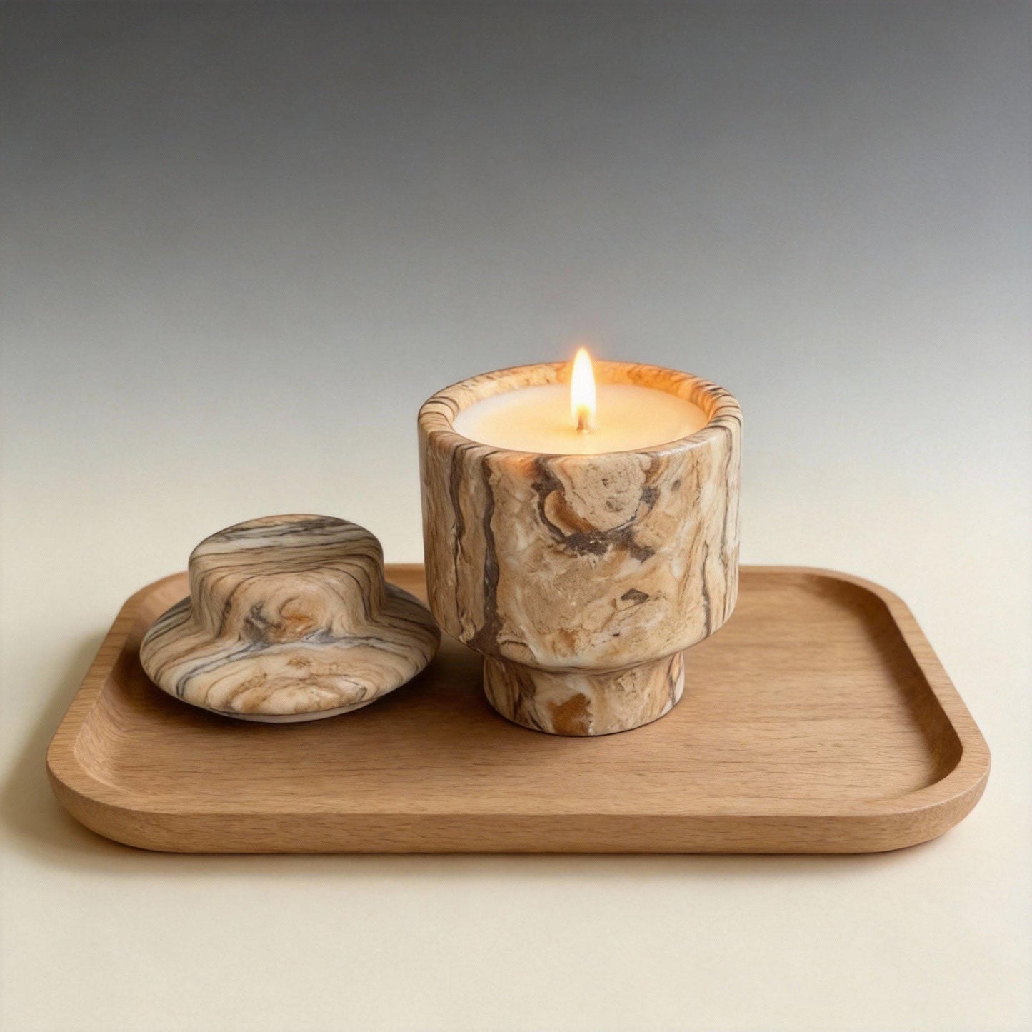 Handcrafted Marble Jar Candle, Soy Wax Scented Candle, Home Decor