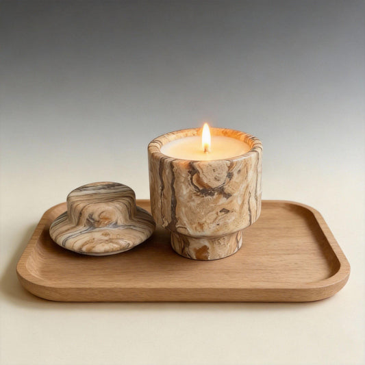 Handcrafted Marble Jar Candle, Soy Wax Scented Candle, Home Decor