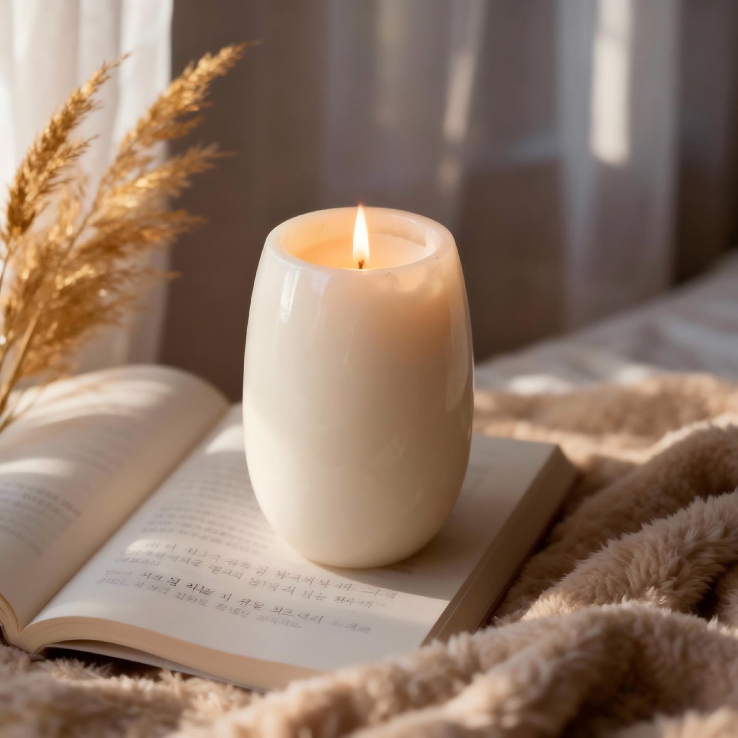 Handmade Marble Stone Candle – Smooth Oval Design – Aromatherapy Scented Candle for Yoga, Spa, or Holiday Gift