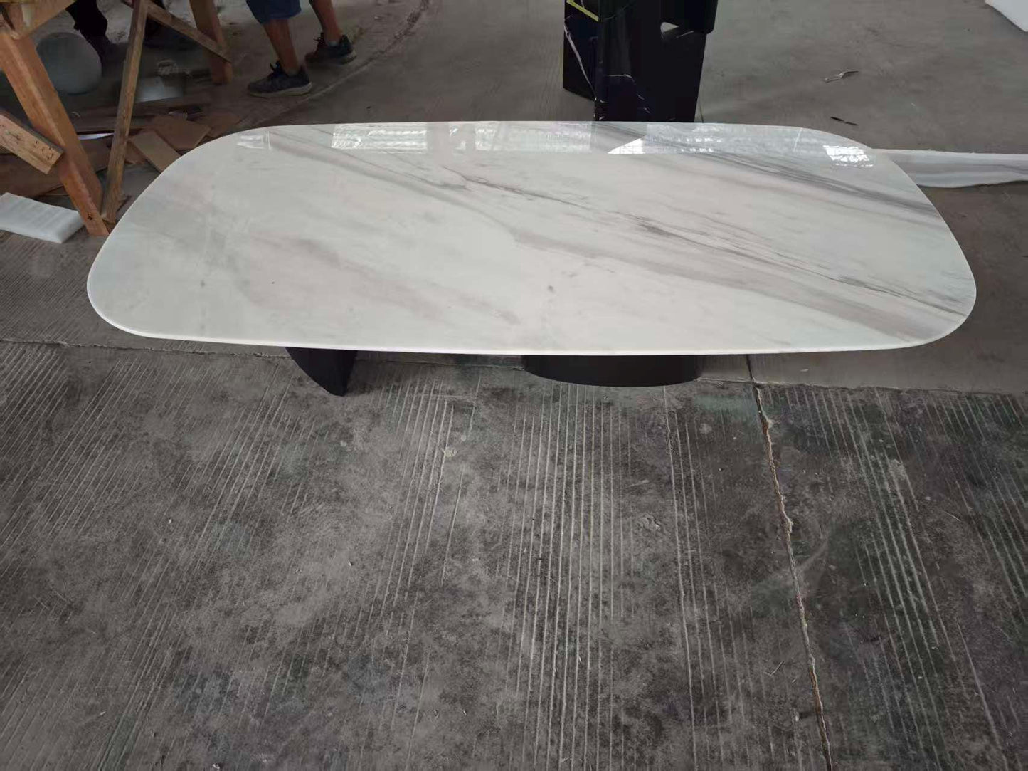Handmade White Marble Coffee Table - Modern Italian Minimalist Design