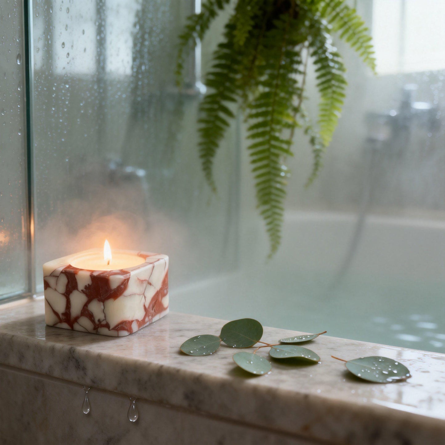 Handmade Marble Candle – Natural Veined Pattern – Aromatherapy Scented Candle for Yoga, Spa, or Holiday Gift