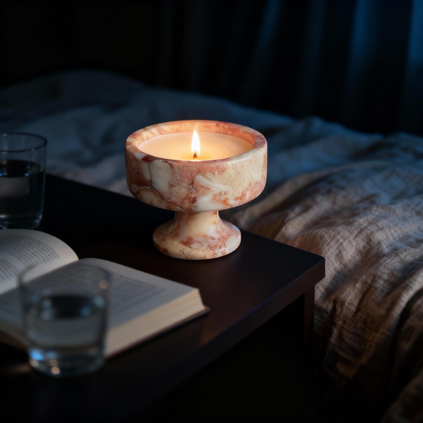 Romantic Evening Marble Candle, Valentine's Day Handmade Aromatherapy Candle Gift
