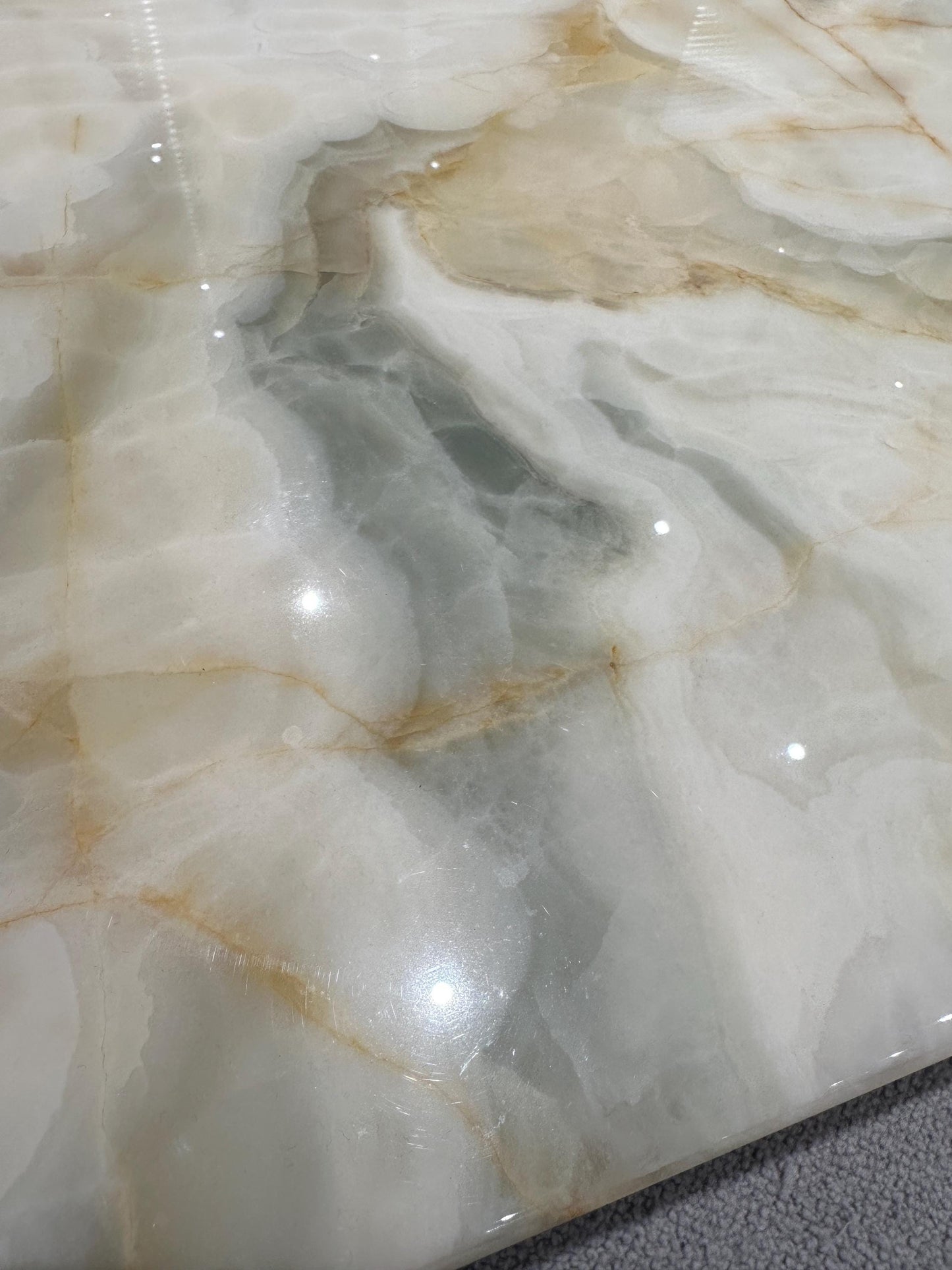 handmade natural white green onyx plinth coffee table, Modern Italian Minimalism