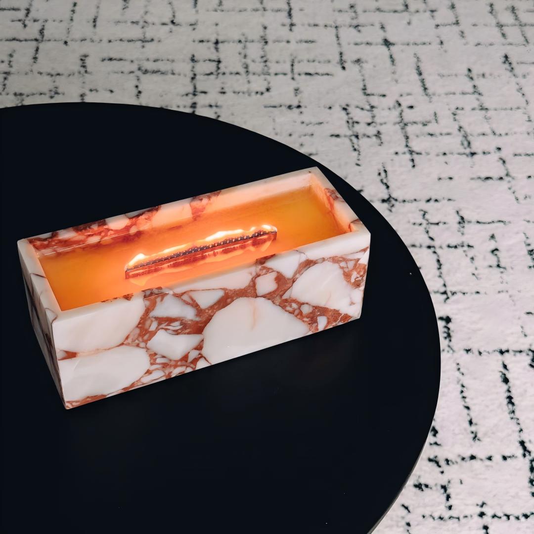 Handcrafted Red Onyx Scented Candle – Luxury Home Fragrance Gift for Girl