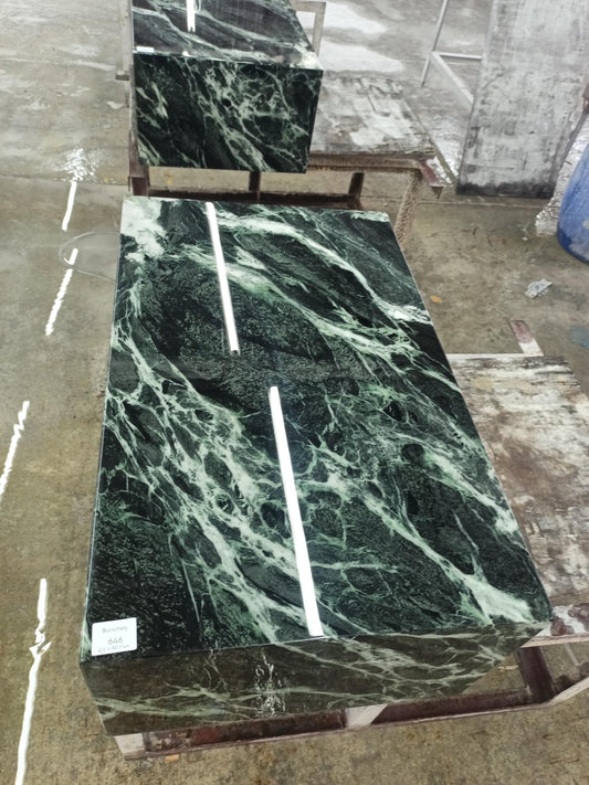 Luxury Green Marble Coffee Table, Italian Minimalism