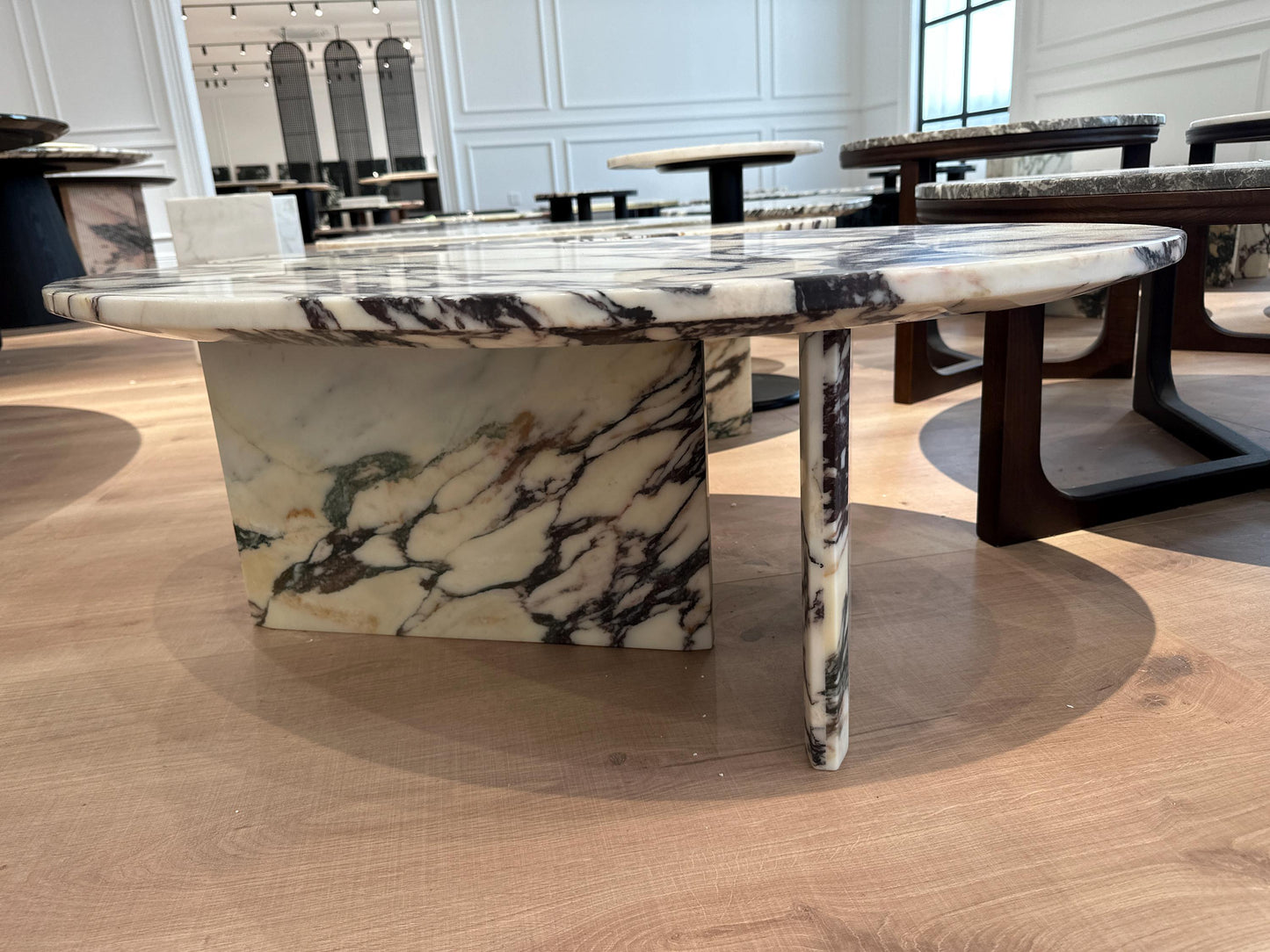 Calacatta Viola Marble Coffee Table: Oval Cocktail Table, Italian Stone