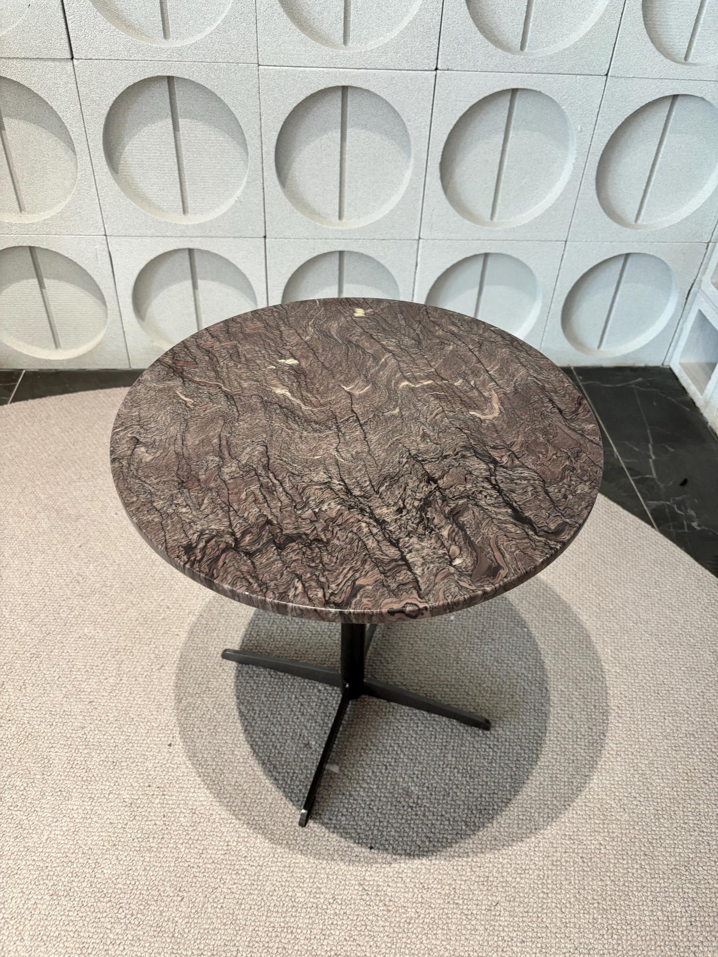 Natural Marble Side Table: Modern Round Coffee Table, Nightstand
