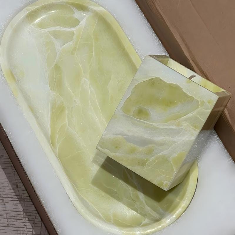 Irish Green Marble Tray & Soy Candle Set –Home Decor Gift for St.Patrick's Day