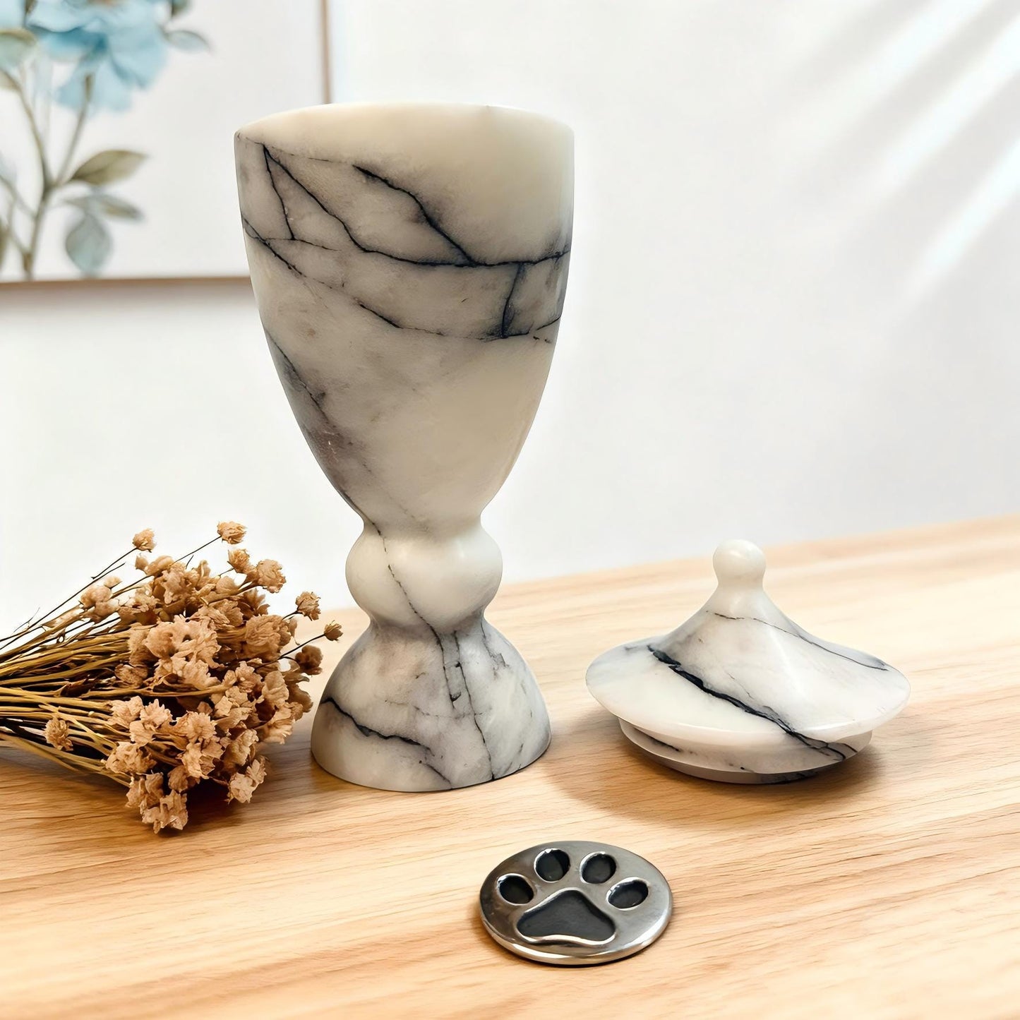 Handcrafted Marble Pet Cremation Urn, Cat & Dog Memorial Gift