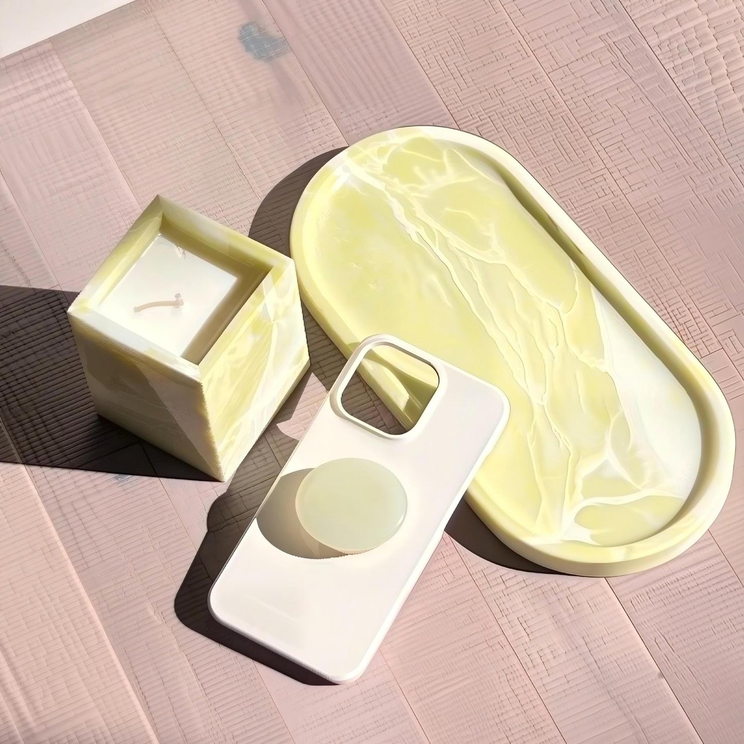 Irish Green Marble Tray & Soy Candle Set –Home Decor Gift for St.Patrick's Day