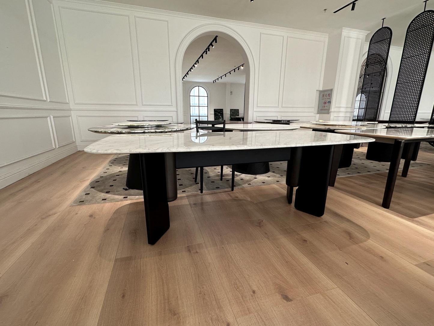 natural Carrara white natural marble dining table, length 220*90cm