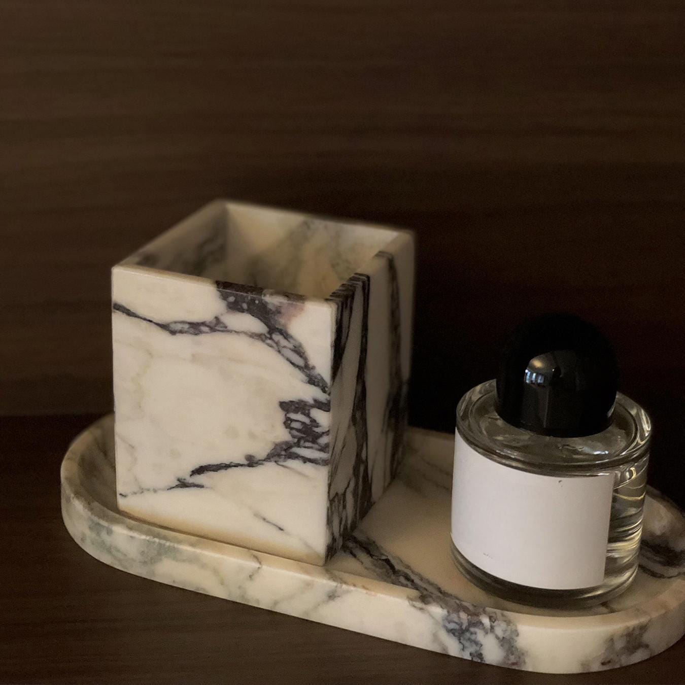 Nature Marble Scented Candle and Tray Set-Cozy cabin Home Decor ideas