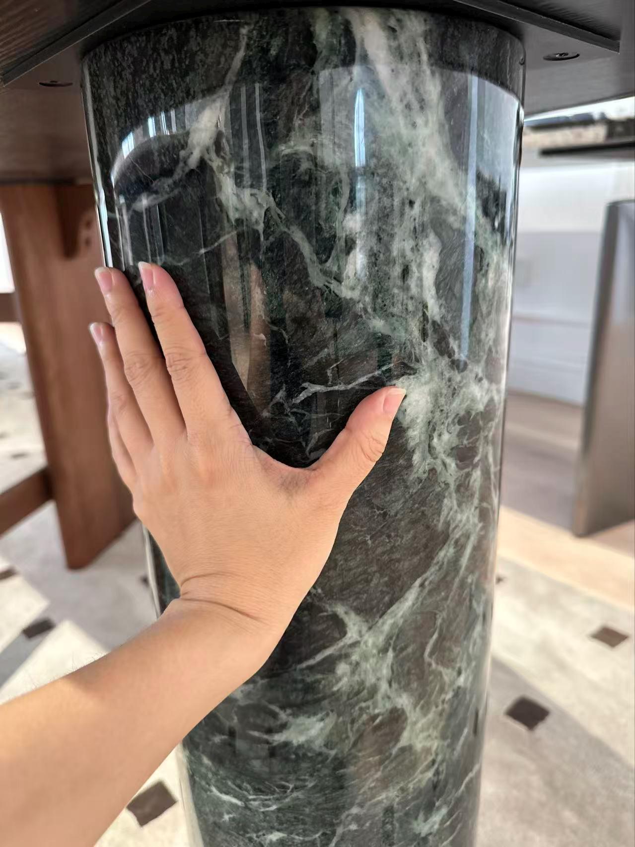 Organic Special Shape Natural Green marble Stone Dining Table: Luxury